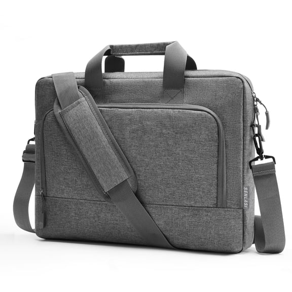 SENLASI 17 Inch Laptop Bag Shoulder Bag for 17-17.3 Inch Lenovo Acer ASUS Dell HP Samsung Notebook 17-17.3 Inch Shoulder Bag Waterproof Briefcase Men's Notebook Bag Business Laptop Bag, Gray