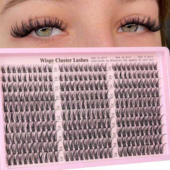 SENLINK 2027 NEW Eyelash Extensions Wispy Natural DIY C Curl Individual Lashes Clusters Black 10-16mm 300pcs