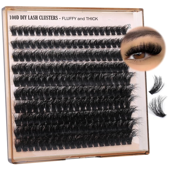SENLINK 2027 NEW Fluffy Thick Lash Clusters DIY Eyelash Extension 10-18MIX D Curl Lash Clusters 100D Wispy Individual Eyelash Extensions Clusters Lashes DIY Fluffy Lash for Beginners by SENLINK