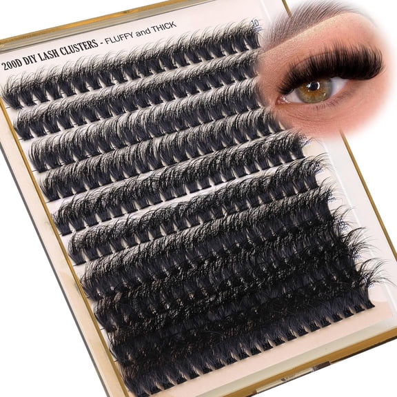 SENLINK 2027 NEW Full Volume Eyelash Clusters DIY Lash Extension 10-18MIX D-Curly Lash Clusters 200D Wispy Individual Lashes Extensions Clusters Eyelashes DIY Lash for Beginners by SENLINK