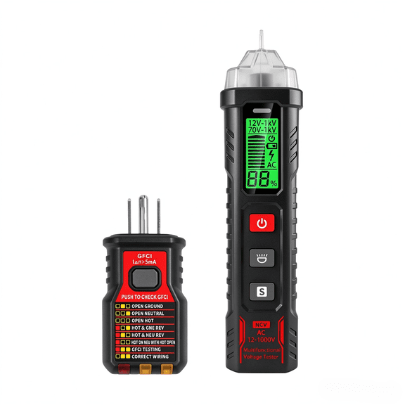 SENLINK Electrical Test Kit, Non-Contact Voltage Tester and GFCI Outlet Tester with LCD Display, Wiring Fault Checker, Outlet Tester Set for Electricians, DIYers and Homeowners