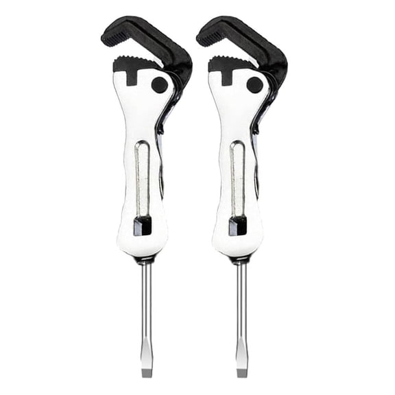 SENLLEO 2pcs Mini Stubby Pipe Vise Wrench,Mini Stubby Wrench, Mini Self Adjusting Wrench,Portable Multifunctional Wrench