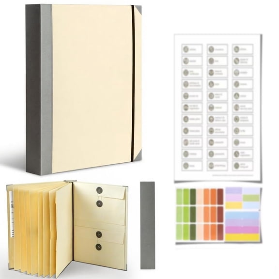 SENLLEO The Life Book Document Organizer - Binder for Important Documents, The Folio in Case I Die Binder, Family Emergency Planner, End of Lifeorganizer Paper File Folio Organizer with Labels(Blue)