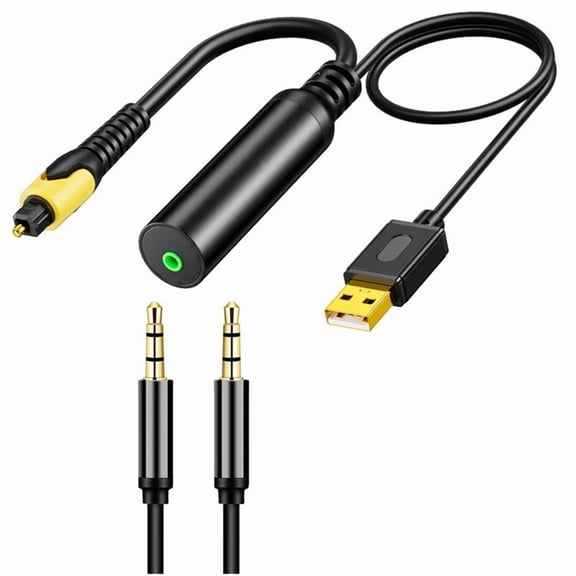 SENLLEO USB Digital Fiber Optical to 3.5mm Converter, Audio Cable AUX Adapter, Aux Adapter Cord