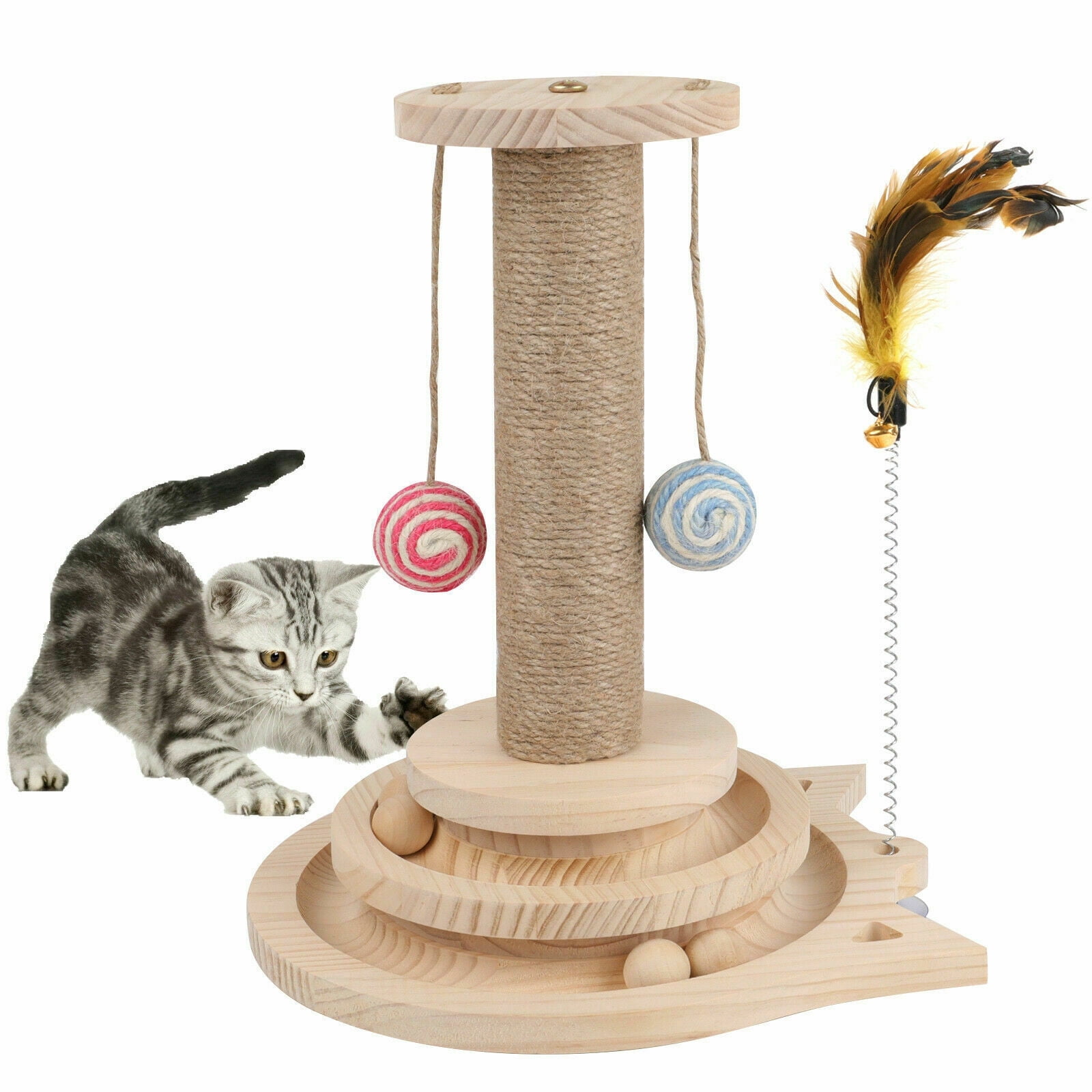 Kattenkrabber In Kattenvorm – Van Sisaltouw, Kleurrijk En Interactief, Muurmodel, Beschermt Banken En Tapijten, Ideaal Voor Binnenkatten Om Te Krabben En Te Spelen