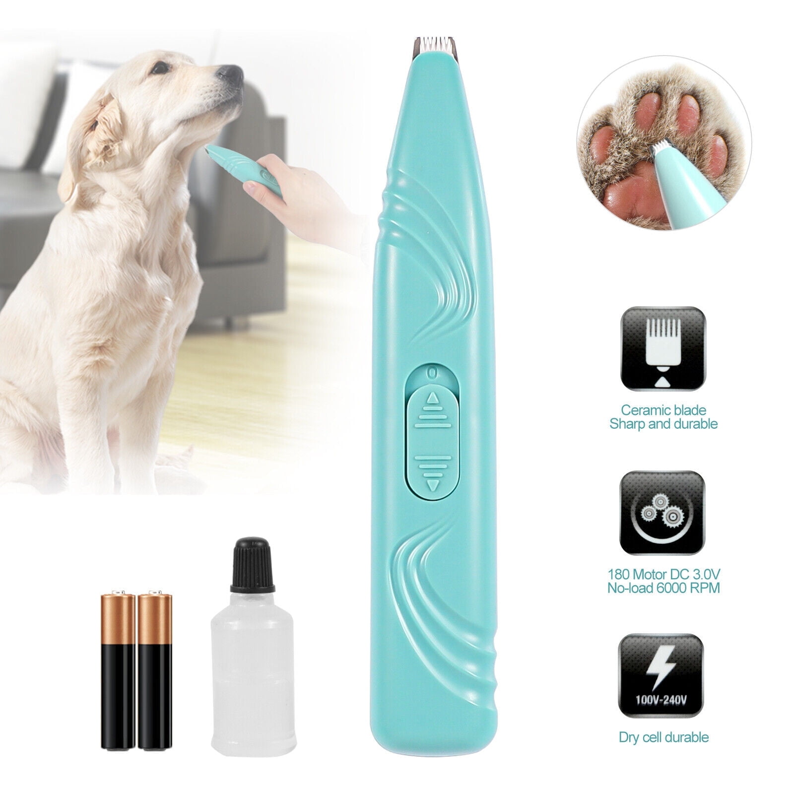 SENNAUX Dog Clippers Pet Paw Hair Trimmer, Cordless Cat and Small Dogs