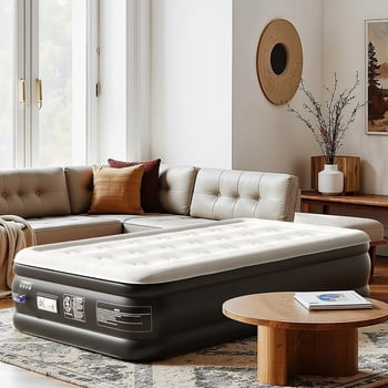 SENNOUL 18" Twin Air Mattress Double-High with Built-in Pump