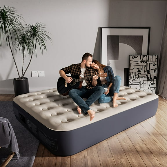 SENNOUL Queen/Twin Air Mattress With Built In Pump - Upgraded Blow Up Mattress, 2 Mins Quick Self Inflatable With Double Air Chamber