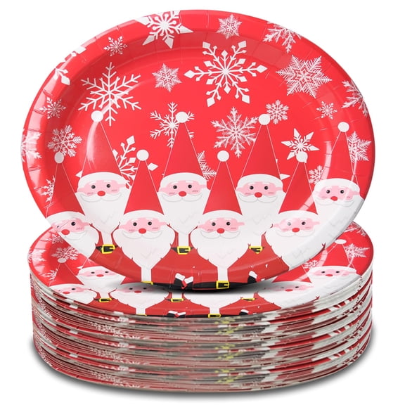 SENONAPO 60 Pcs Christmas Oval Paper AFN1Plates 10 In Large Disposable Dinner Plates Bulk Winter Holiday Plates Set Christmas Gifts for Christmas Party Table Decorations Holiday Party Supplies