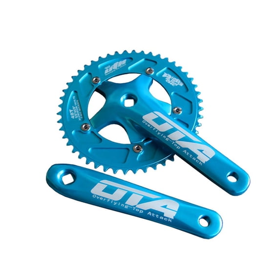 SENQI Bicycle Chain Wheel Fixed Gear 48T Aluminum Alloy CNC Cycling Racing Bike Accessories with Crank(Black)