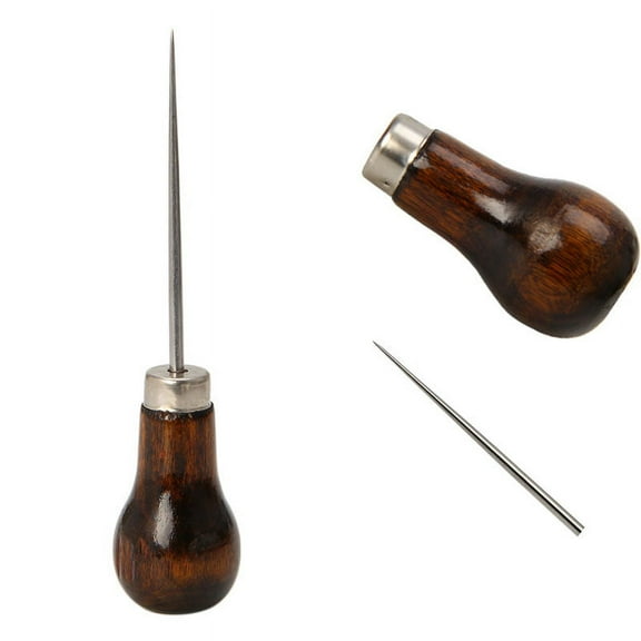 SENRISE 1/2/5 Pcs High Quality Leather Craft Cloth Awl Tool for Paper Craft Clothing Gourd Shape Wood Handle