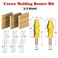 thumbnail image 1 of SENRISE 1/2'' Shank Reversible Crown Molding Router Bit Cutting for Wood Cabinets Boxes Yellow, 1 of 3