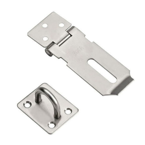 SENRISE 1/2Pcs Heavy Duty Hasp Staple Lock Security Hardware Stainless Steel Silver Size 2"
