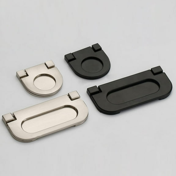 SENRISE 1/3/5/10 pcs Concealed Flip Handle Mount Finger Edge Pull Concealed Handle For Cabinet Cupboard Wardrobe Silver Black