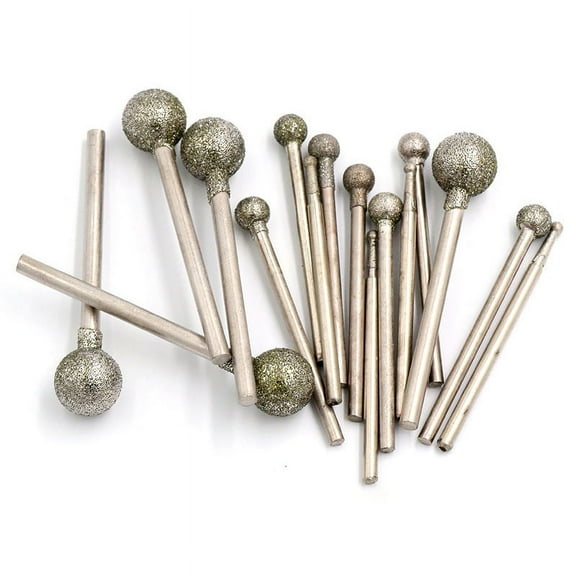 SENRISE 1/5/10pcs Electroplated Ball Diamond Burr Bits Drill Kit for Rotary Tool Grinding Engraving Carving 2.35x1mm