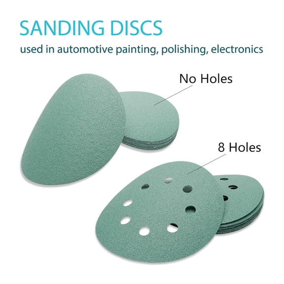 SENRISE 10 Pcs 8 Holes Sanding Discs 40 -3000 Grits Hook and Loop Sandpaper Green