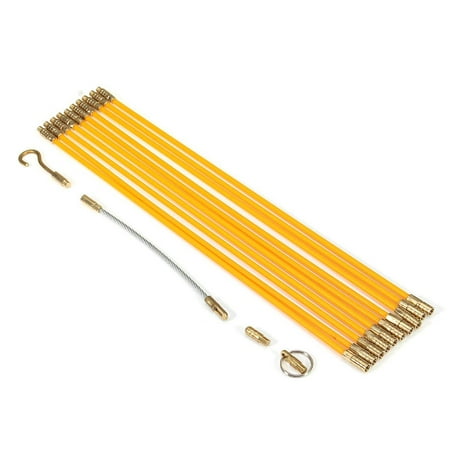 SENRISE 10 Pcs Fiberglass Rods Connection Wires Cables Under Floorboards Orange