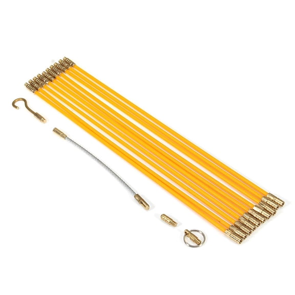 SENRISE 10 Pcs Fiberglass Rods Connection Wires Cables Under Floorboards Orange