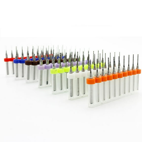 SENRISE 10 Pcs Tungsten Carbide Macro Drill Bits Set Mini Drill Bit for Circuit Boards Drilling 1.0mm Red