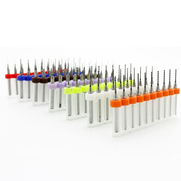 SENRISE 10 Pcs Tungsten Carbide Macro Drill Bits Set Mini Drill Bit for Circuit Boards Drilling 2.0mm Orange