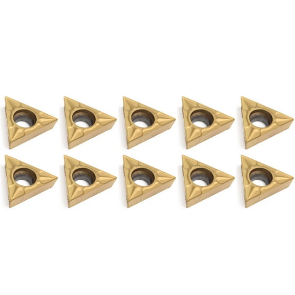 SENRISE 10Pcs TCMT16T304 Carbide Inserts Set Tungsten Steel for Finishing and Semi-Finishing Rough Machining Gold