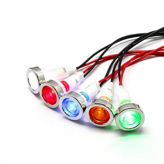 5pcs 120v AC 10mm White Mini LED Pilot Lights Cylindrical Cap With Wire for  sale online