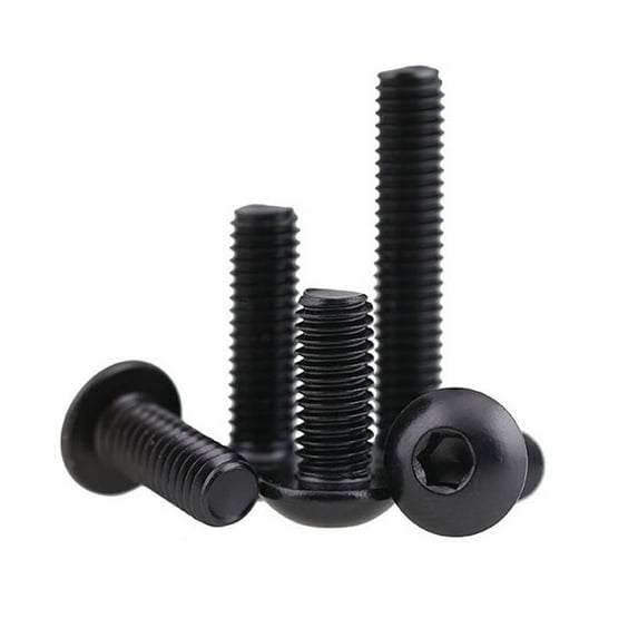 SENRISE 2/5 Pcs Button Head Screws Hexagon Socket Head Screw Fully Threaded Screws M3 M4 M5 M6 M8 Black
