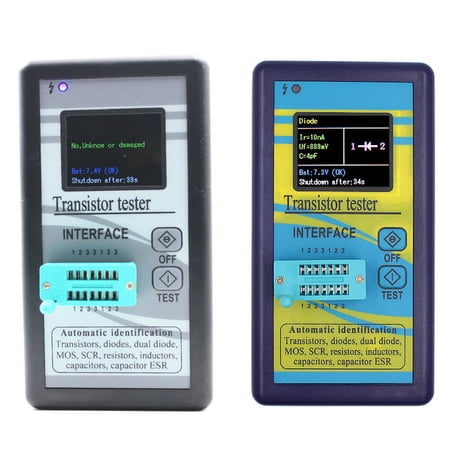 SENRISE 2Pcs Transistor Tester DROK Mosfet Transistor Capacitor Tester Automatic Checker Detector TFT Color Display