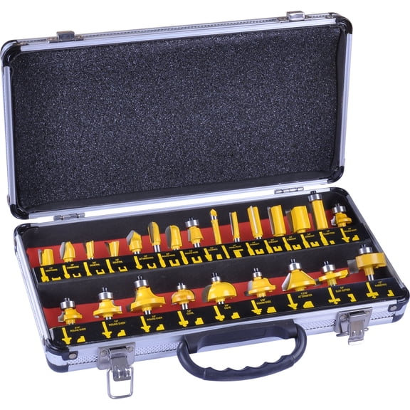 SENRISE 35 Piece TCT Tipped Router Bits Cutter Set Carbide Tipped Shank Cutter 4 Choice