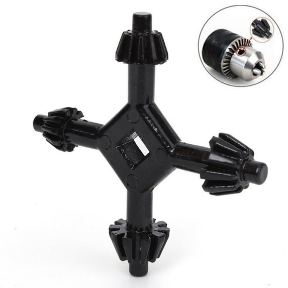 SENRISE 4 In 1 Drill Chuck Keys Drill Bits Replacement Fit Small Size Chucks Universal Tool Black