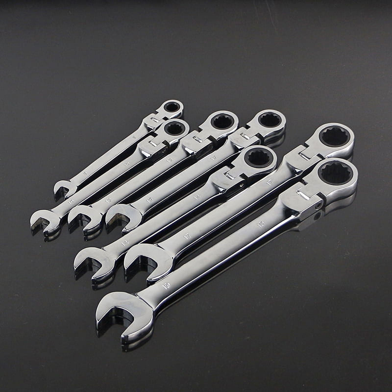 Uxcell 11mm Swivel Head Combination Socket Spanner Wrench – CR-V Steel, Socket & U-Shaped Open End, Auto Repair Tool