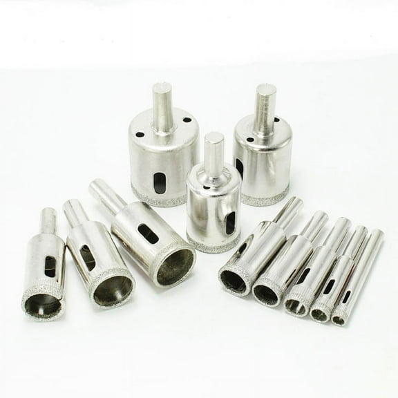 SENRISE 8 Pcs Diamond Hole Saw Set Holes Saw Drill Cutter Diamond Drilling Bit Set for a Standard Electric Drill