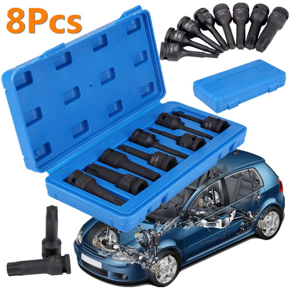 SENRISE 8 Pieces 1/2'' Drive Socket Adapters and Hex Bit Sockets Set ...