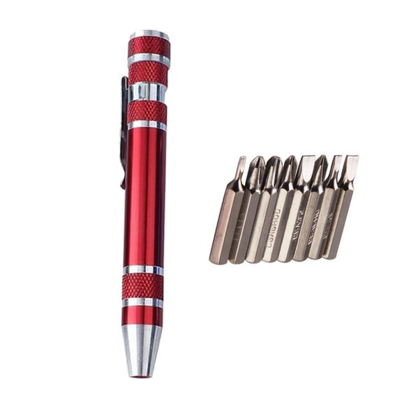 SENRISE 8-in-1 Precision Screwdriver Set Pocket Screwdriver Pen with 8 Batch Heads Portable