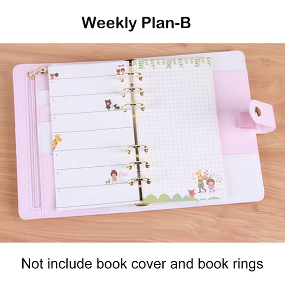 SENRISE A5/A6 6 Holes Colored Notebook Refill Paper for Writing Drawing Daily Weekly Monthly Plan Stationery