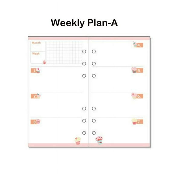 SENRISE A5/A6 6 Holes Colored Notebook Refill Paper for Writing Drawing Daily Weekly Monthly Plan Stationery