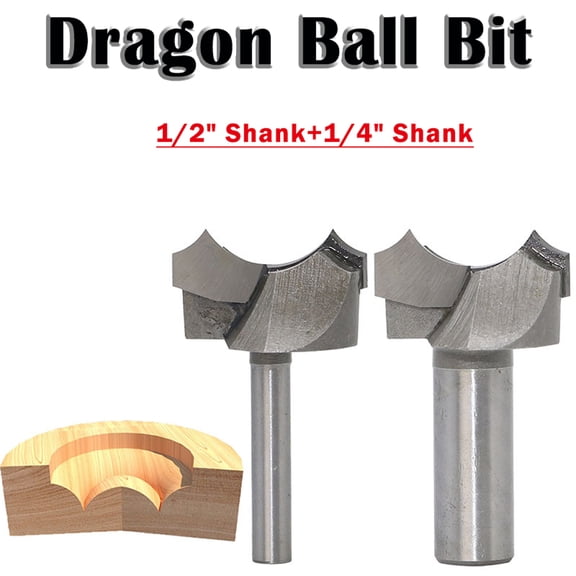 SENRISE Carbide Shank Double Arc Dragon Ball Bit Router Bits Engraving Drill Silver