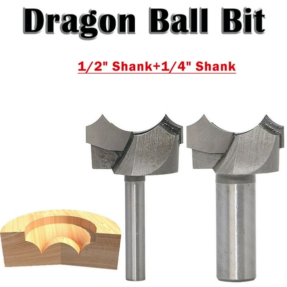 SENRISE Carbide Shank Double Arc Dragon Ball Bit Router Bits Engraving Drill Silver