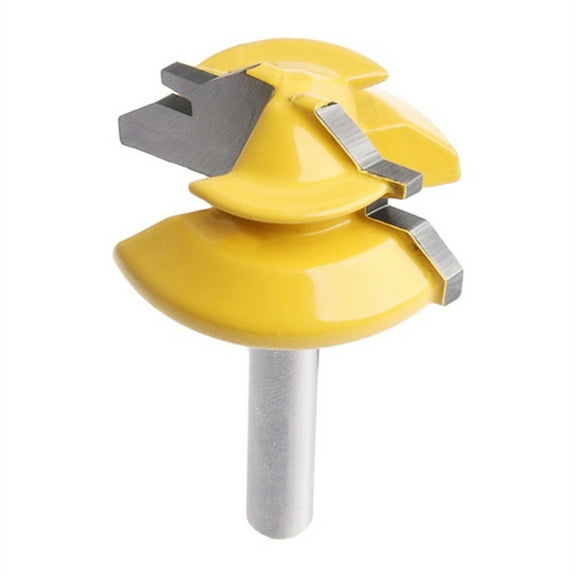 SENRISE Cemented Carbide Miter Router Bit Woodwork Cutter Tool 45 Degree Mortise Mortise For Drawer DIY Woodwork Yellow