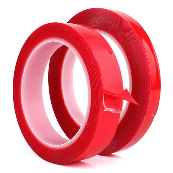 SENRISE Double Sided Clear Tape Mounting Acrylic Foam Tape Adhesive for Cars Cellphone Repair Width 5mm-30mm Red