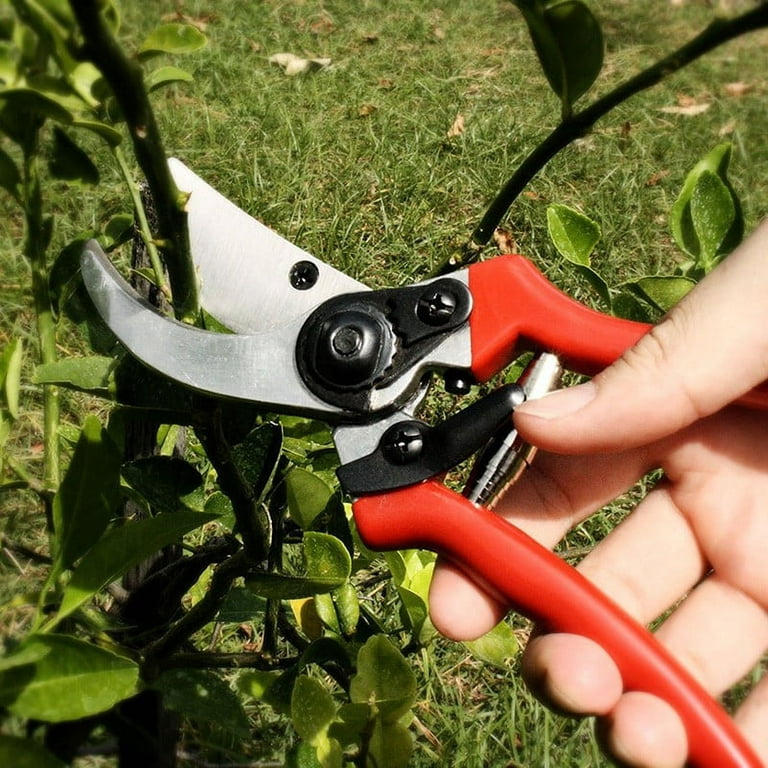 SENRISE Garden Tree Trim Cut Fine Polishing Pruners Cutting Pruning Shears  Tool Red