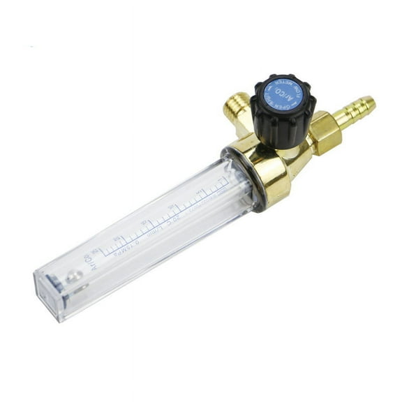SENRISE Gas Flow Meter Plastic Metal Adapts to Argon and Carbon Dioxide Flowmeters Gold