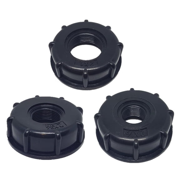 SENRISE IBC Tank Adapter 60mm Coarse Thread Plastic Black Size 1"
