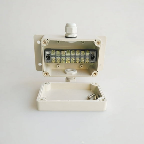 SENRISE Junction Box ABS IP67 Waterproof for Indoor Outdoor Electrical Project Enclosure 1 Way in to 1 Way out White