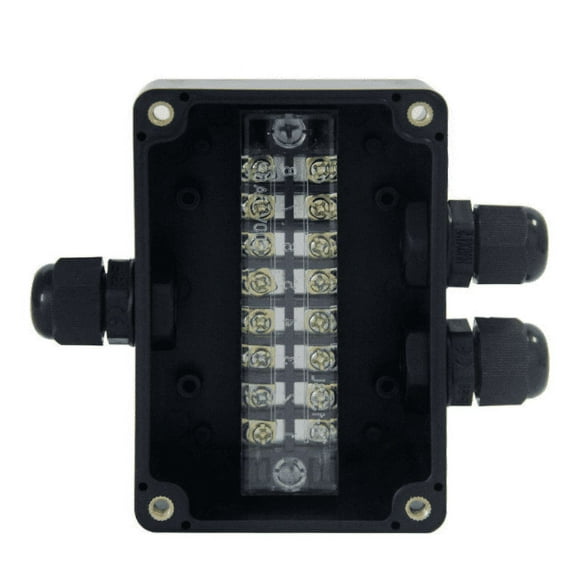 SENRISE Junction Box ABS IP67 Waterproof for Indoor Outdoor Electrical Project Enclosure 1 Way in to 2 Way out Black