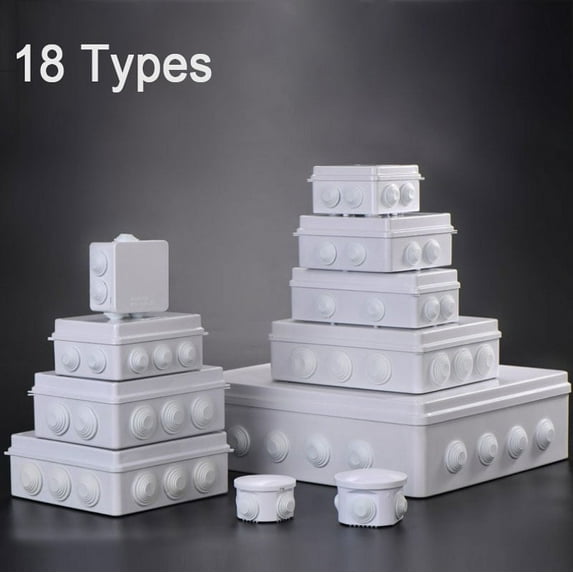 SENRISE Junction Box Waterproof Durable Electrical Project Enclosure Opening Hole/Reserved Hole Multiple Sizes