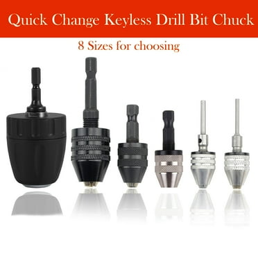 SENRISE Keyless Drill Bit Chuck Quick Change Adapter Converter Drill Adapter 47mm-90mm Black/Silver