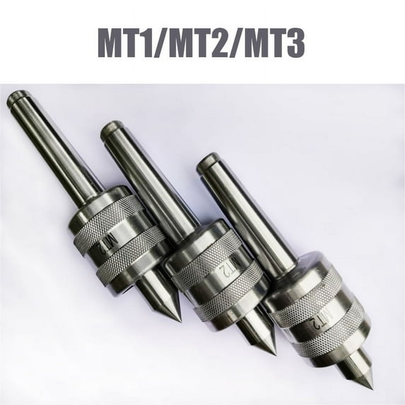 SENRISE Live Centre Triple Ball Bearing for for High Speed Lathe and CNC Lathe Steel 40Cr MT1-MT3 Silver