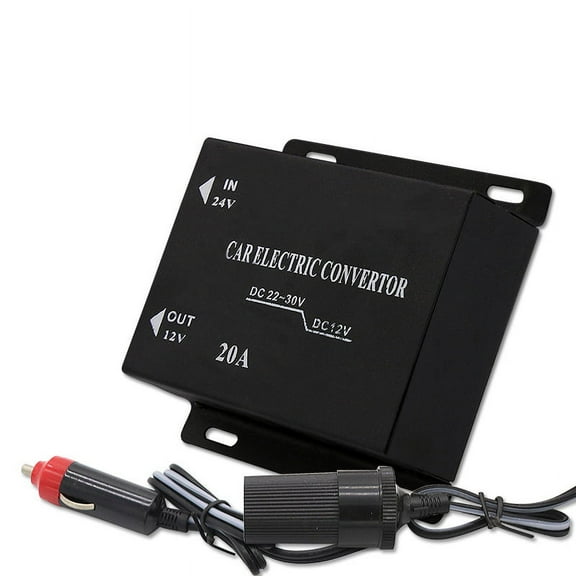 SENRISE Metal Power Supply Transformer Invert Car Power Converter DC 24V to DC 12V Black