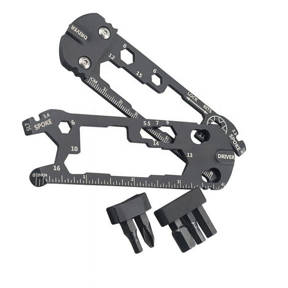 SENRISE Multi-Tool Wrench Screwdriver Combination Tool Chrome Vanadium Steel Waterproof Black